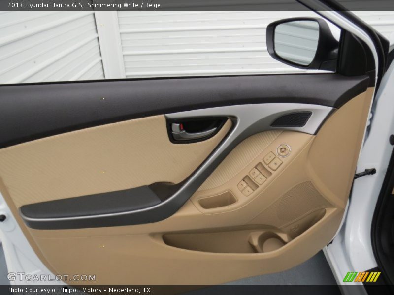 Shimmering White / Beige 2013 Hyundai Elantra GLS