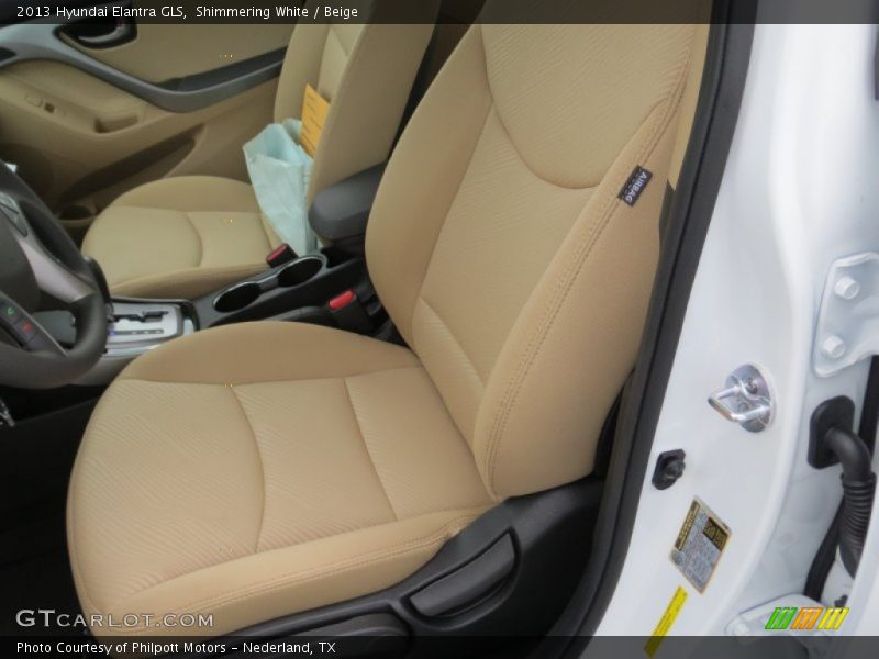 Shimmering White / Beige 2013 Hyundai Elantra GLS