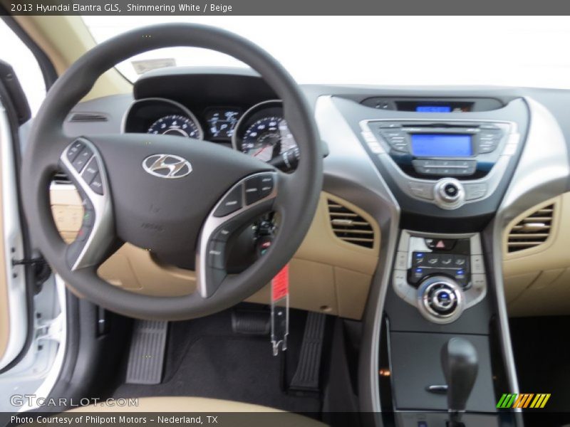 Shimmering White / Beige 2013 Hyundai Elantra GLS