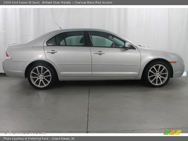Brilliant Silver Metallic / Charcoal Black/Red Accents 2009 Ford Fusion SE Sport