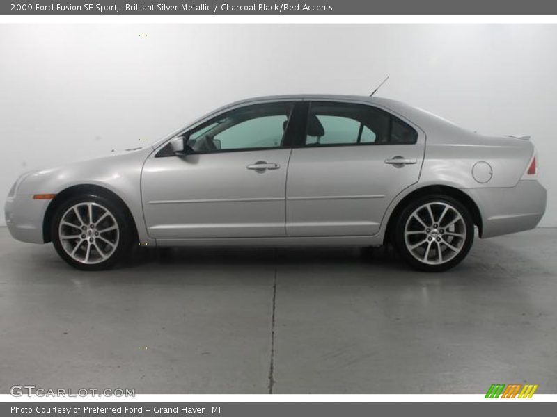 Brilliant Silver Metallic / Charcoal Black/Red Accents 2009 Ford Fusion SE Sport