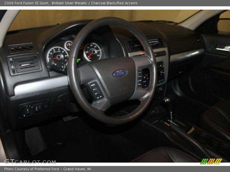 Brilliant Silver Metallic / Charcoal Black/Red Accents 2009 Ford Fusion SE Sport