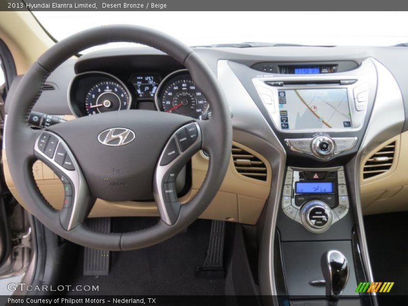 Dashboard of 2013 Elantra Limited