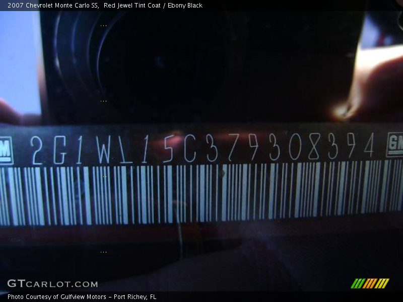 Red Jewel Tint Coat / Ebony Black 2007 Chevrolet Monte Carlo SS