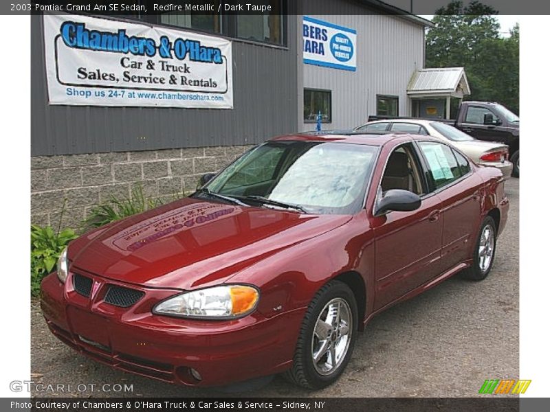 Redfire Metallic / Dark Taupe 2003 Pontiac Grand Am SE Sedan