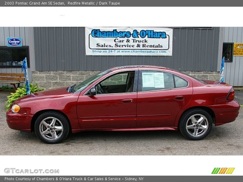 Redfire Metallic / Dark Taupe 2003 Pontiac Grand Am SE Sedan