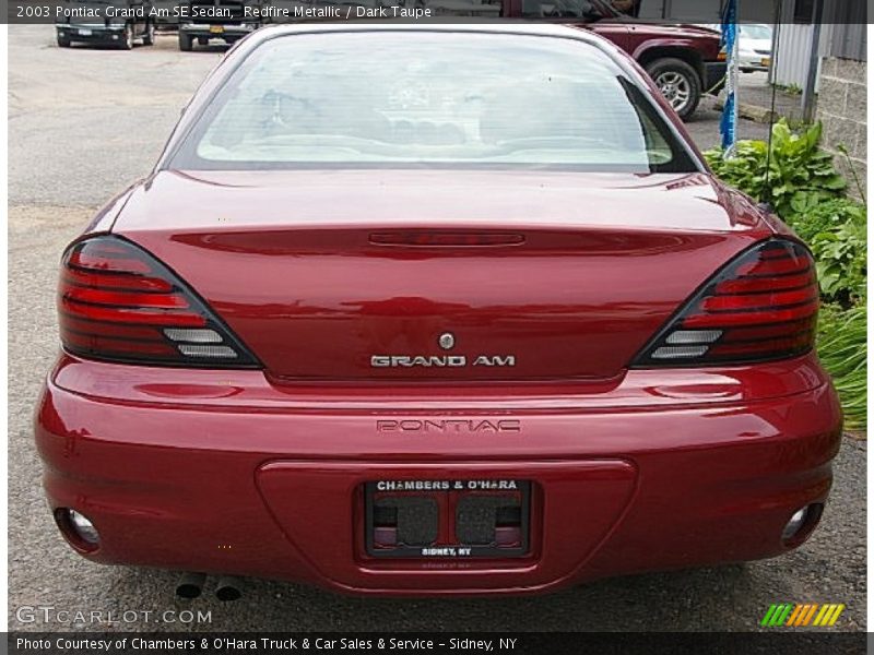 Redfire Metallic / Dark Taupe 2003 Pontiac Grand Am SE Sedan