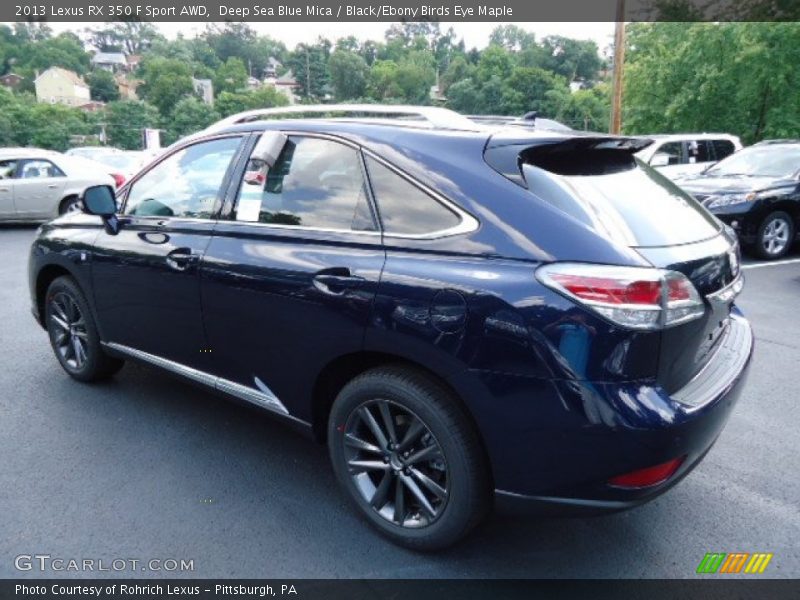 Deep Sea Blue Mica / Black/Ebony Birds Eye Maple 2013 Lexus RX 350 F Sport AWD