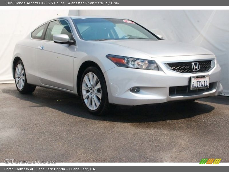 Alabaster Silver Metallic / Gray 2009 Honda Accord EX-L V6 Coupe