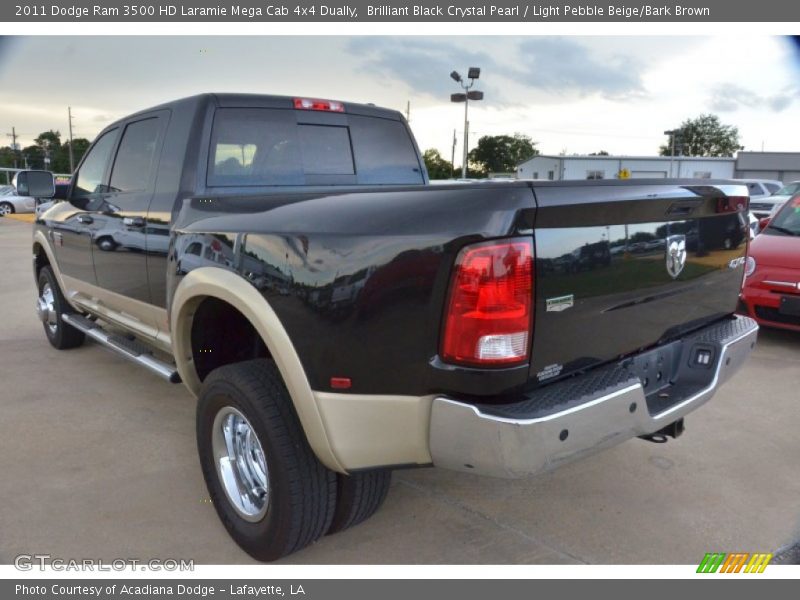 Brilliant Black Crystal Pearl / Light Pebble Beige/Bark Brown 2011 Dodge Ram 3500 HD Laramie Mega Cab 4x4 Dually