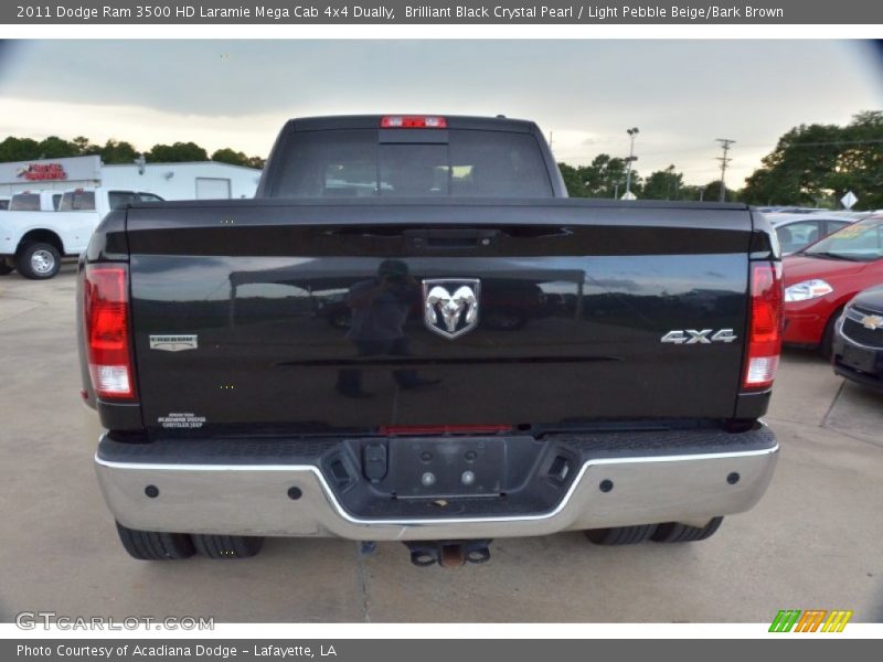 Brilliant Black Crystal Pearl / Light Pebble Beige/Bark Brown 2011 Dodge Ram 3500 HD Laramie Mega Cab 4x4 Dually