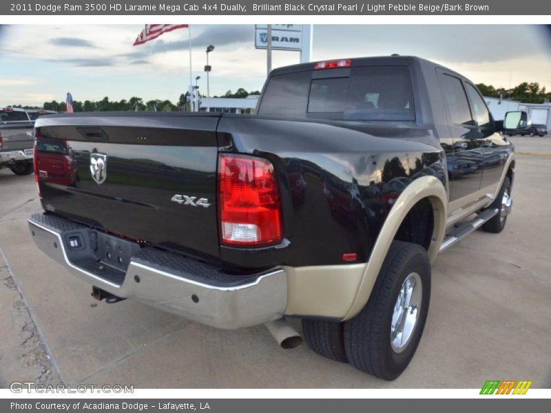 Brilliant Black Crystal Pearl / Light Pebble Beige/Bark Brown 2011 Dodge Ram 3500 HD Laramie Mega Cab 4x4 Dually