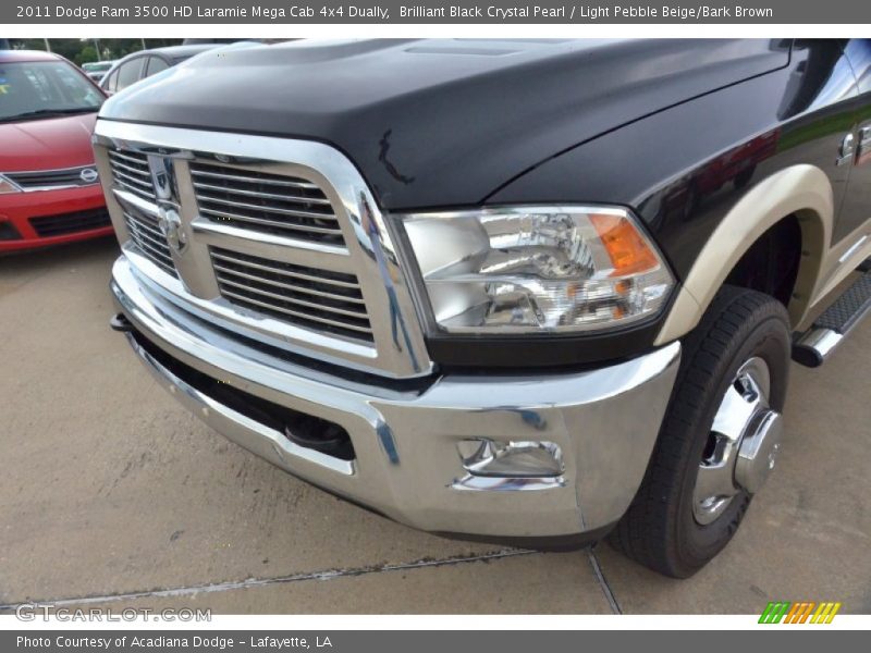 Brilliant Black Crystal Pearl / Light Pebble Beige/Bark Brown 2011 Dodge Ram 3500 HD Laramie Mega Cab 4x4 Dually
