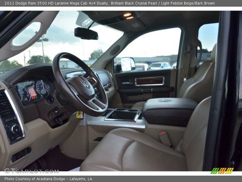 Brilliant Black Crystal Pearl / Light Pebble Beige/Bark Brown 2011 Dodge Ram 3500 HD Laramie Mega Cab 4x4 Dually