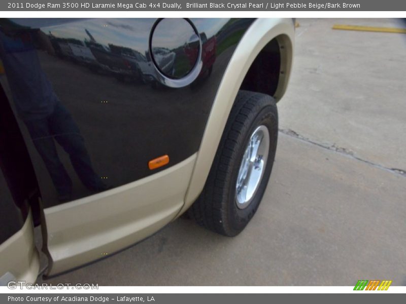 Brilliant Black Crystal Pearl / Light Pebble Beige/Bark Brown 2011 Dodge Ram 3500 HD Laramie Mega Cab 4x4 Dually