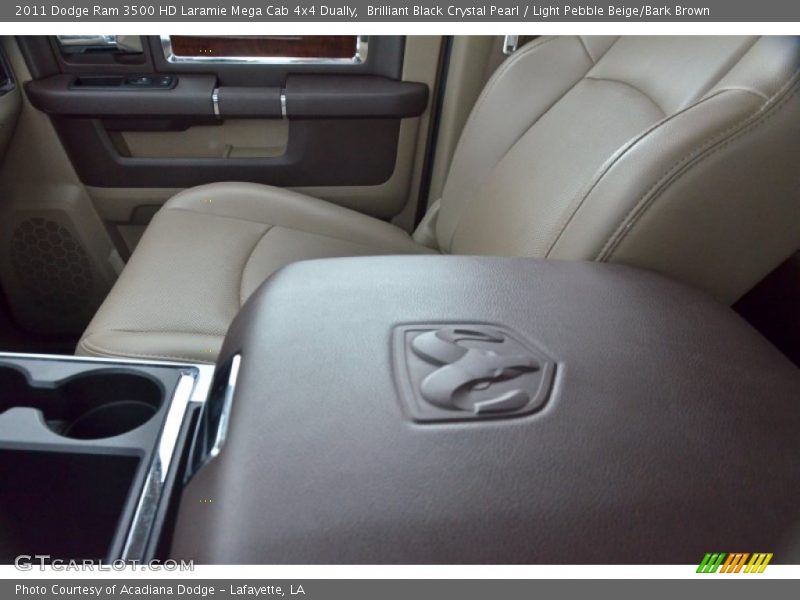 Brilliant Black Crystal Pearl / Light Pebble Beige/Bark Brown 2011 Dodge Ram 3500 HD Laramie Mega Cab 4x4 Dually