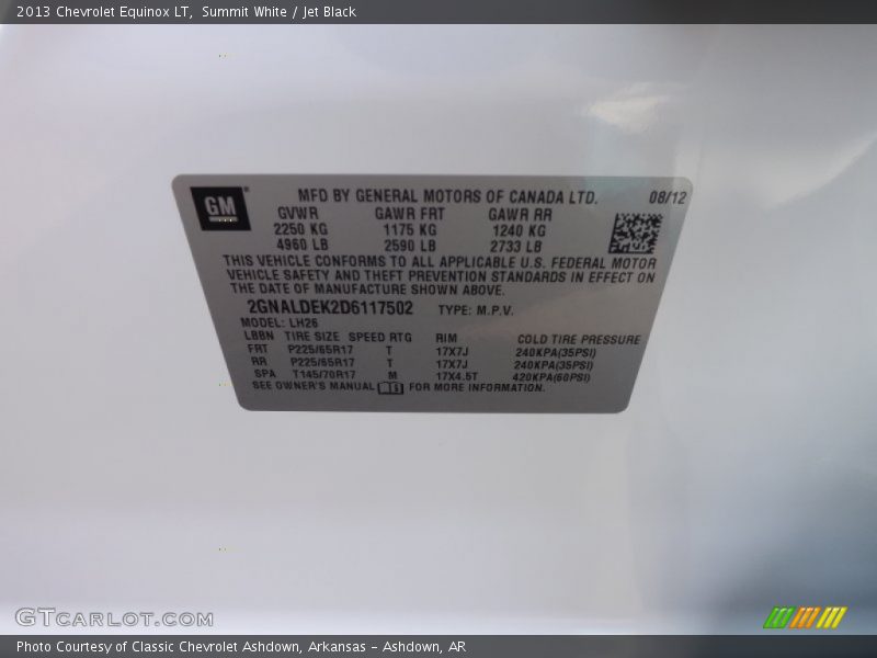 Summit White / Jet Black 2013 Chevrolet Equinox LT