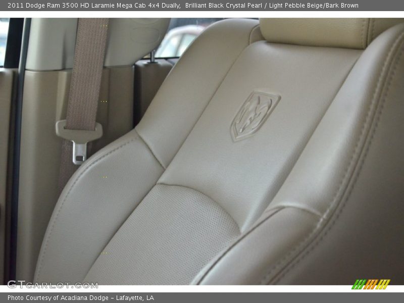 Brilliant Black Crystal Pearl / Light Pebble Beige/Bark Brown 2011 Dodge Ram 3500 HD Laramie Mega Cab 4x4 Dually