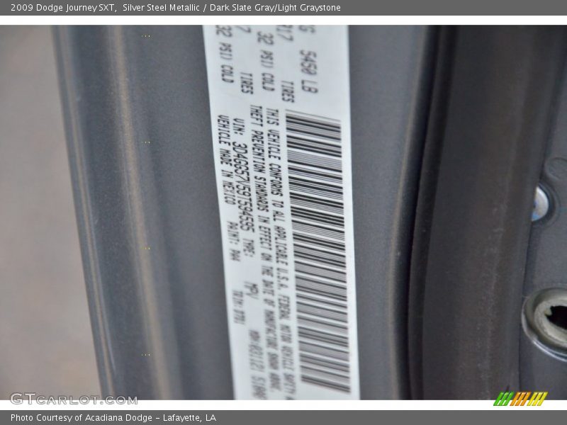 Silver Steel Metallic / Dark Slate Gray/Light Graystone 2009 Dodge Journey SXT