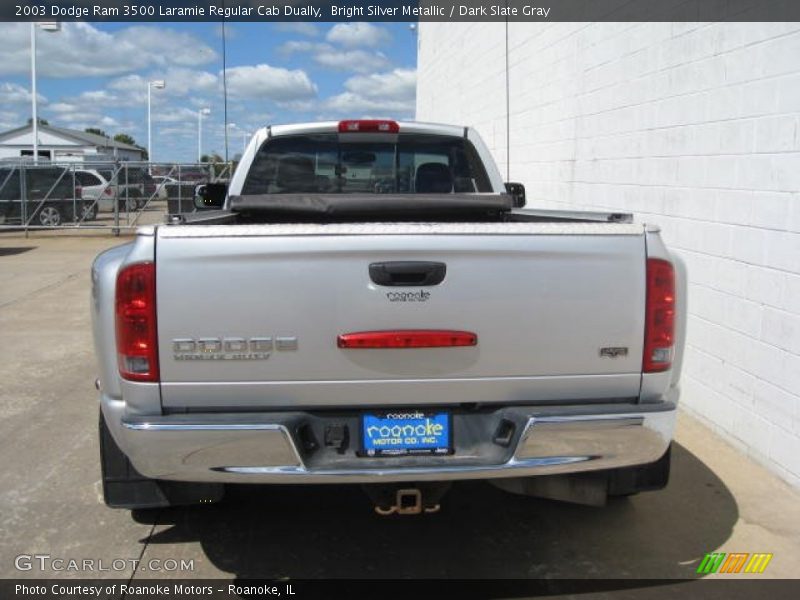 Bright Silver Metallic / Dark Slate Gray 2003 Dodge Ram 3500 Laramie Regular Cab Dually
