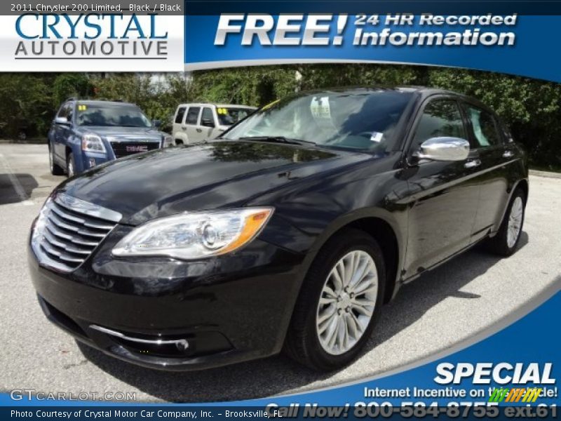 Black / Black 2011 Chrysler 200 Limited