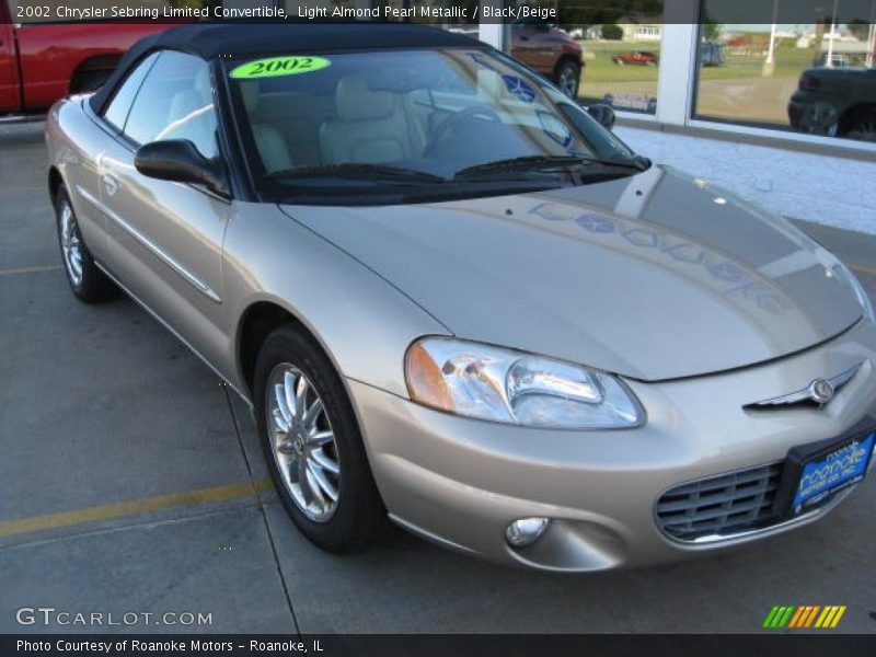 Light Almond Pearl Metallic / Black/Beige 2002 Chrysler Sebring Limited Convertible