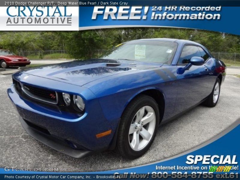 Deep Water Blue Pearl / Dark Slate Gray 2010 Dodge Challenger R/T