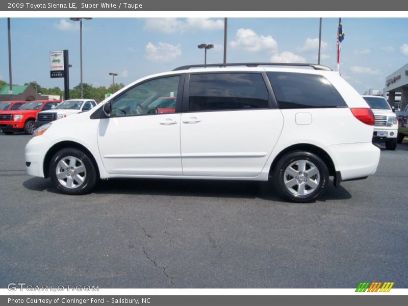 Super White / Taupe 2009 Toyota Sienna LE