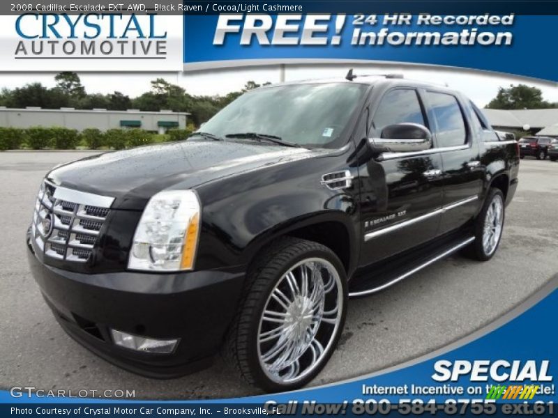Black Raven / Cocoa/Light Cashmere 2008 Cadillac Escalade EXT AWD