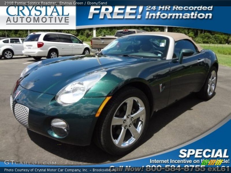 Envious Green / Ebony/Sand 2008 Pontiac Solstice Roadster