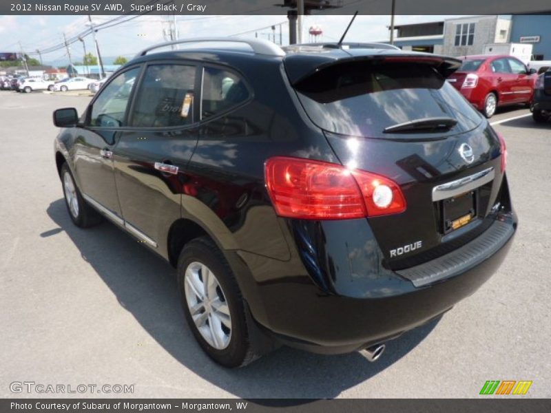 Super Black / Gray 2012 Nissan Rogue SV AWD