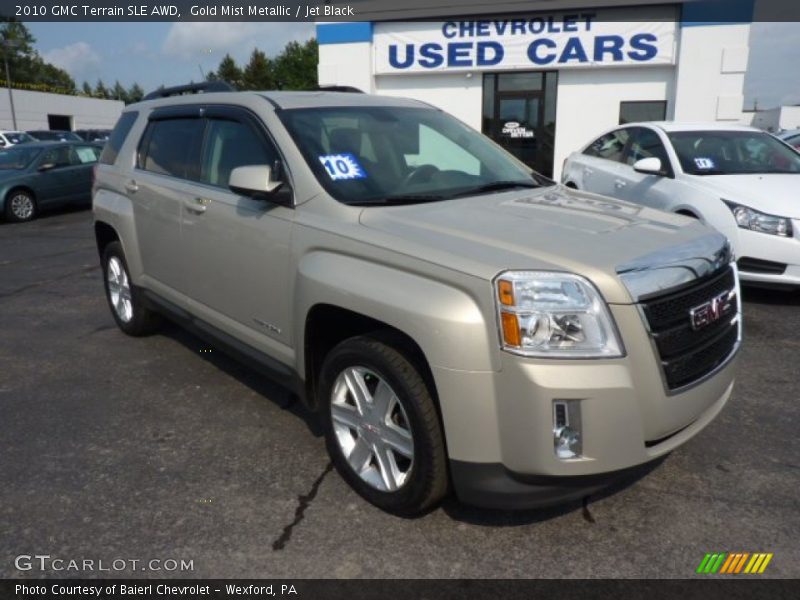 Gold Mist Metallic / Jet Black 2010 GMC Terrain SLE AWD