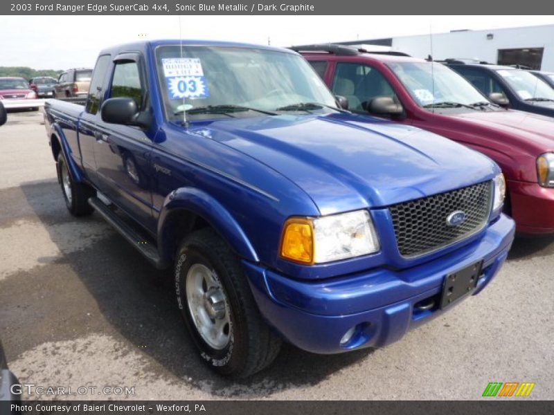 Sonic Blue Metallic / Dark Graphite 2003 Ford Ranger Edge SuperCab 4x4