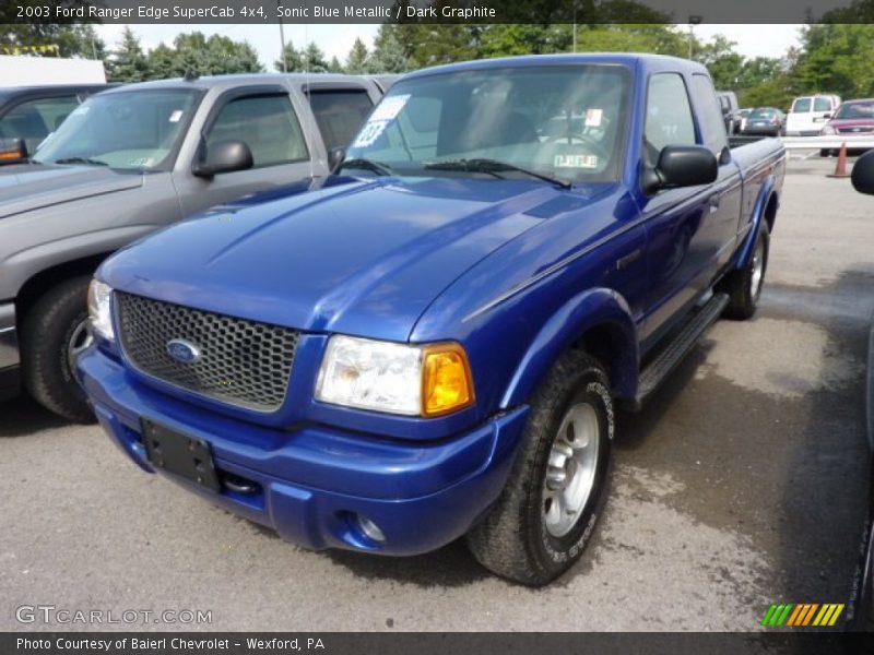 Sonic Blue Metallic / Dark Graphite 2003 Ford Ranger Edge SuperCab 4x4