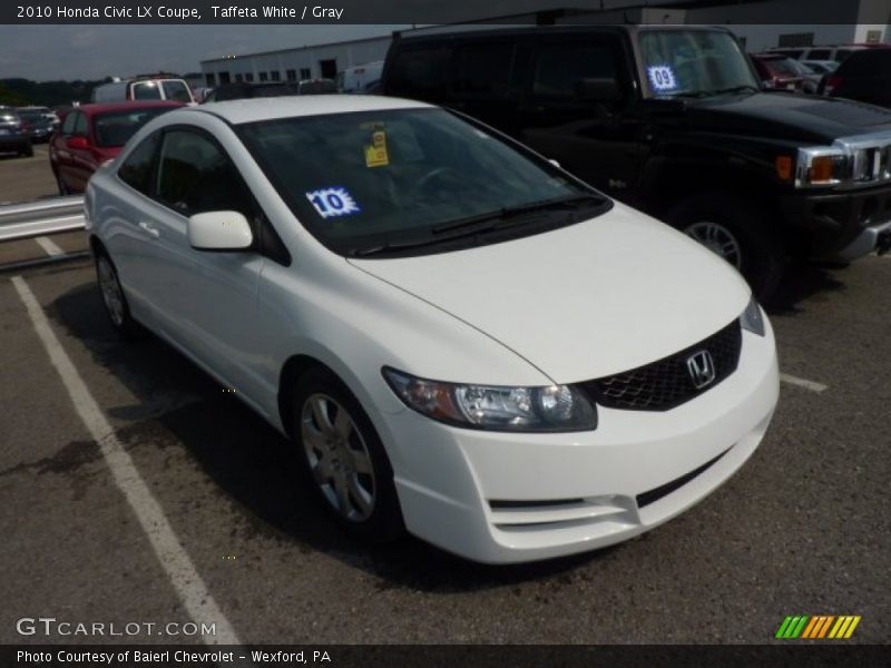 Taffeta White / Gray 2010 Honda Civic LX Coupe