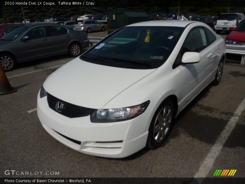 Taffeta White / Gray 2010 Honda Civic LX Coupe