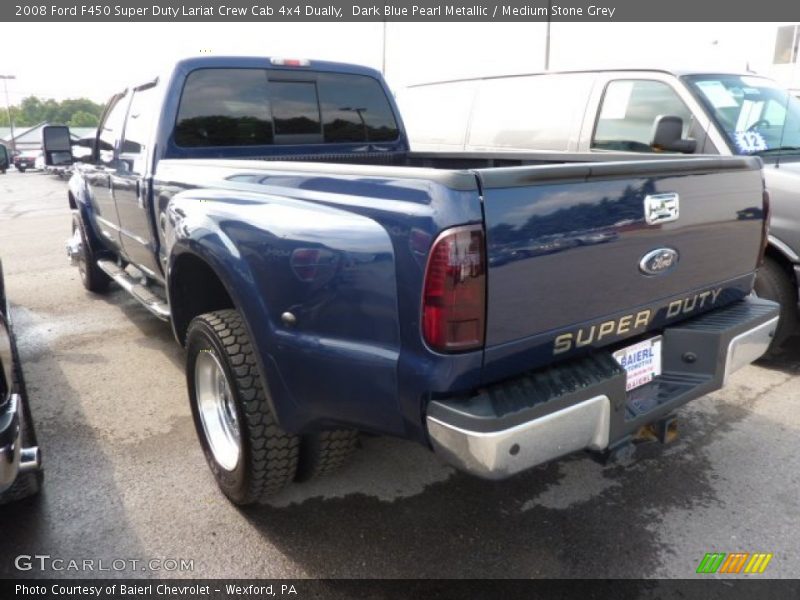 Dark Blue Pearl Metallic / Medium Stone Grey 2008 Ford F450 Super Duty Lariat Crew Cab 4x4 Dually