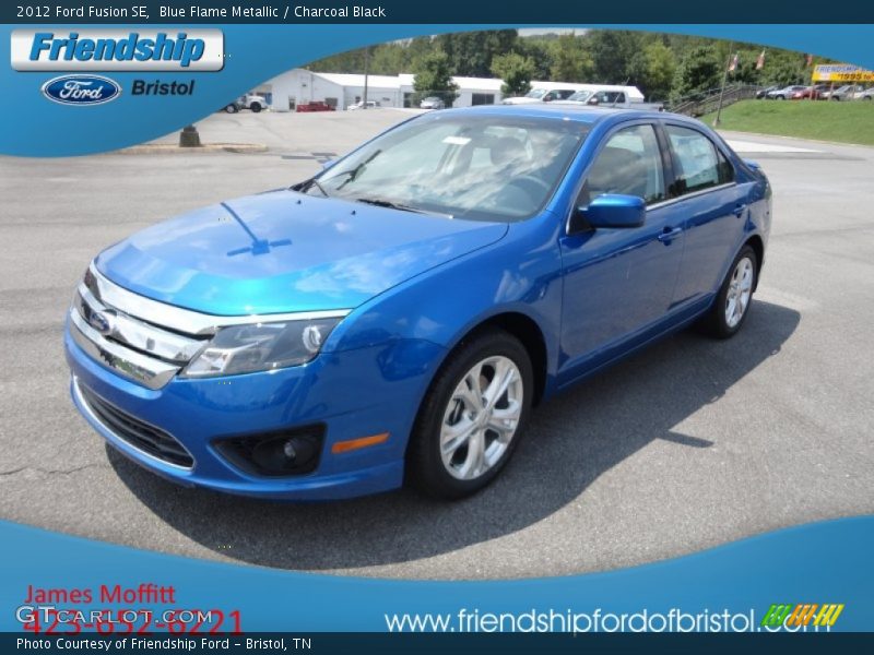 Blue Flame Metallic / Charcoal Black 2012 Ford Fusion SE