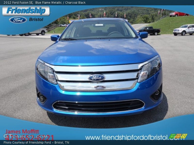 Blue Flame Metallic / Charcoal Black 2012 Ford Fusion SE