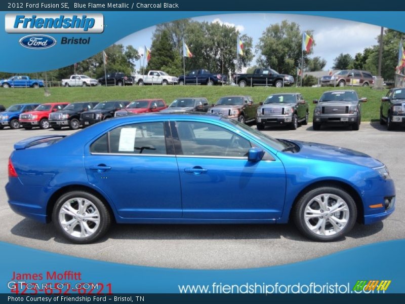 Blue Flame Metallic / Charcoal Black 2012 Ford Fusion SE