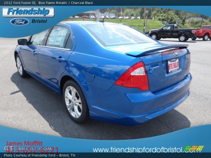 Blue Flame Metallic / Charcoal Black 2012 Ford Fusion SE