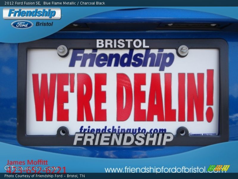 Blue Flame Metallic / Charcoal Black 2012 Ford Fusion SE