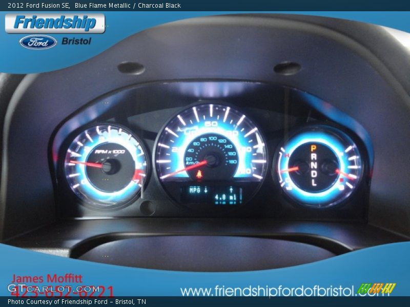 Blue Flame Metallic / Charcoal Black 2012 Ford Fusion SE