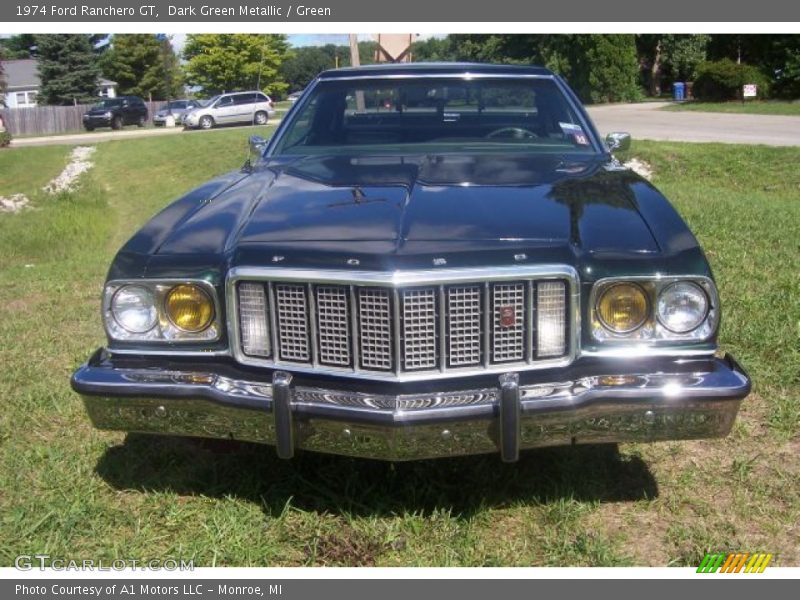 Dark Green Metallic / Green 1974 Ford Ranchero GT