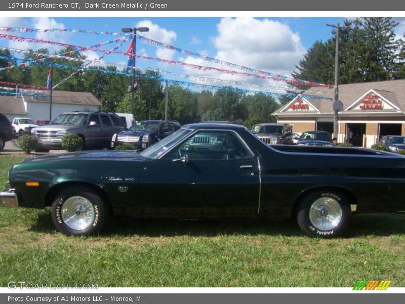 Dark Green Metallic / Green 1974 Ford Ranchero GT