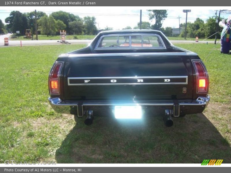 Dark Green Metallic / Green 1974 Ford Ranchero GT