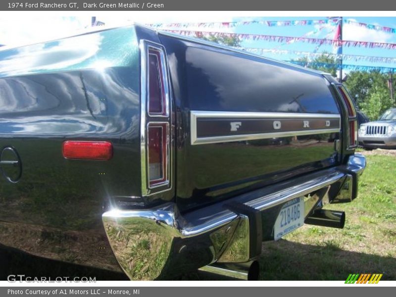 Dark Green Metallic / Green 1974 Ford Ranchero GT