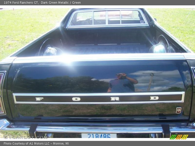 Dark Green Metallic / Green 1974 Ford Ranchero GT