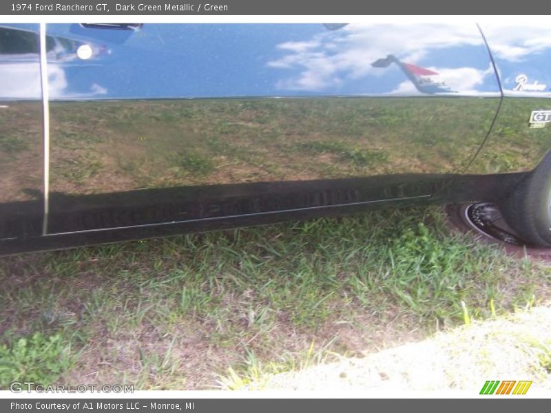 Dark Green Metallic / Green 1974 Ford Ranchero GT