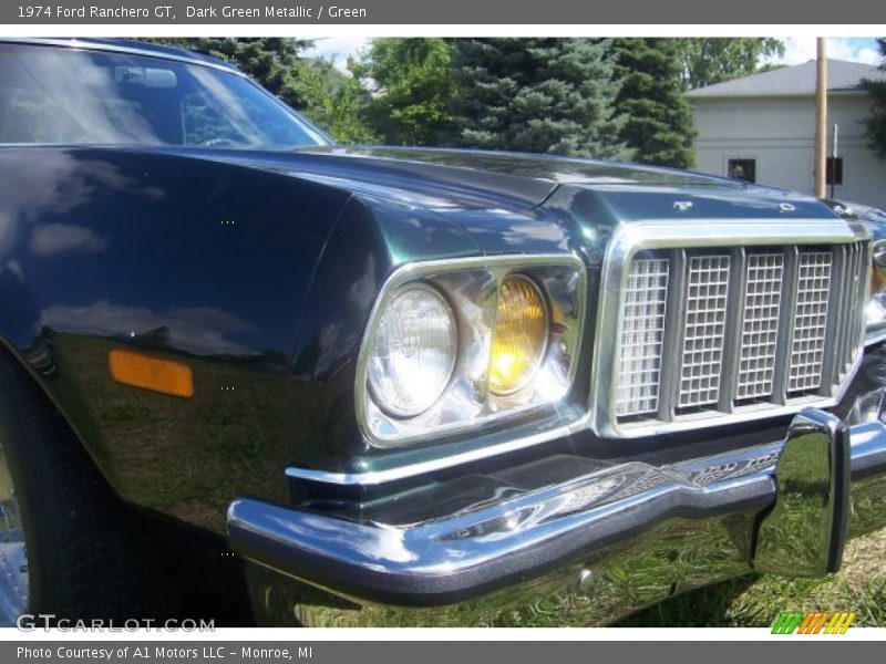Dark Green Metallic / Green 1974 Ford Ranchero GT